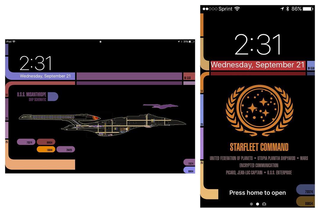 Got Around To Modifying The - Lcars Wallpaper Iphone Ios 10 , HD Wallpaper & Backgrounds