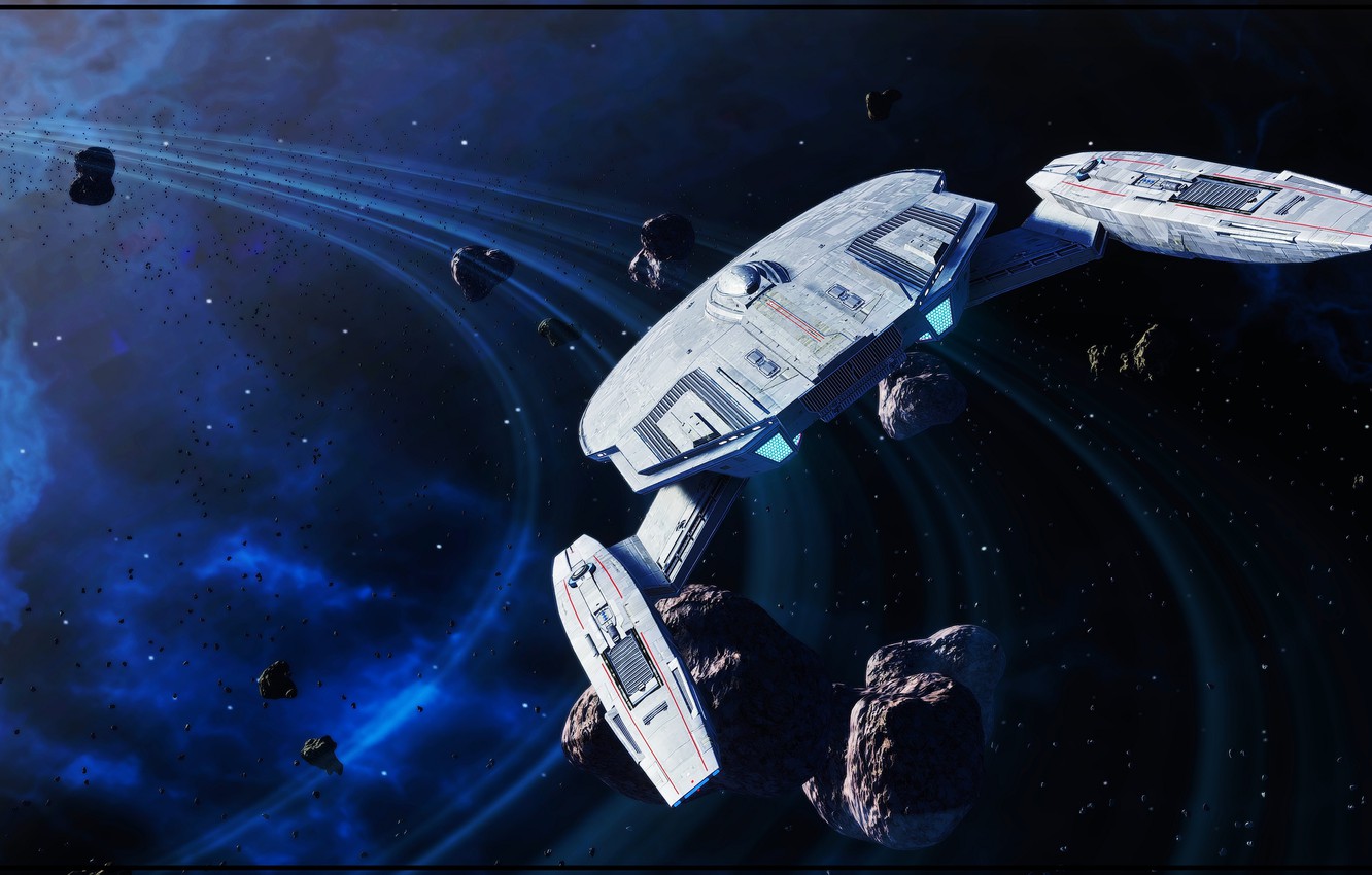 Photo Wallpaper Ship, Space, Art, Star Trek, Spaceship, - Star Trek Uss Clarke , HD Wallpaper & Backgrounds
