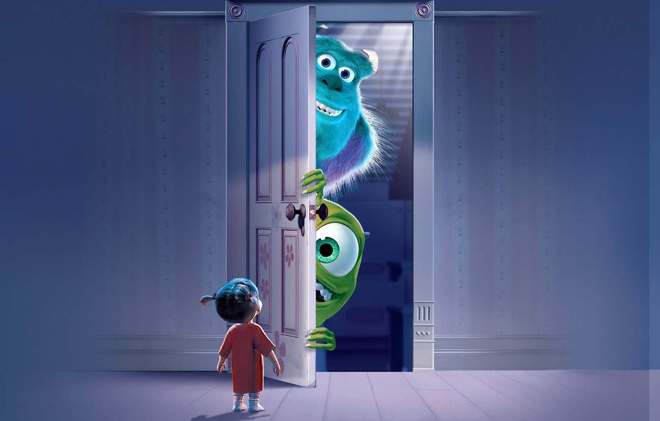 Photo Wallpaper The Door Monsters Monsters Inc Behind Door