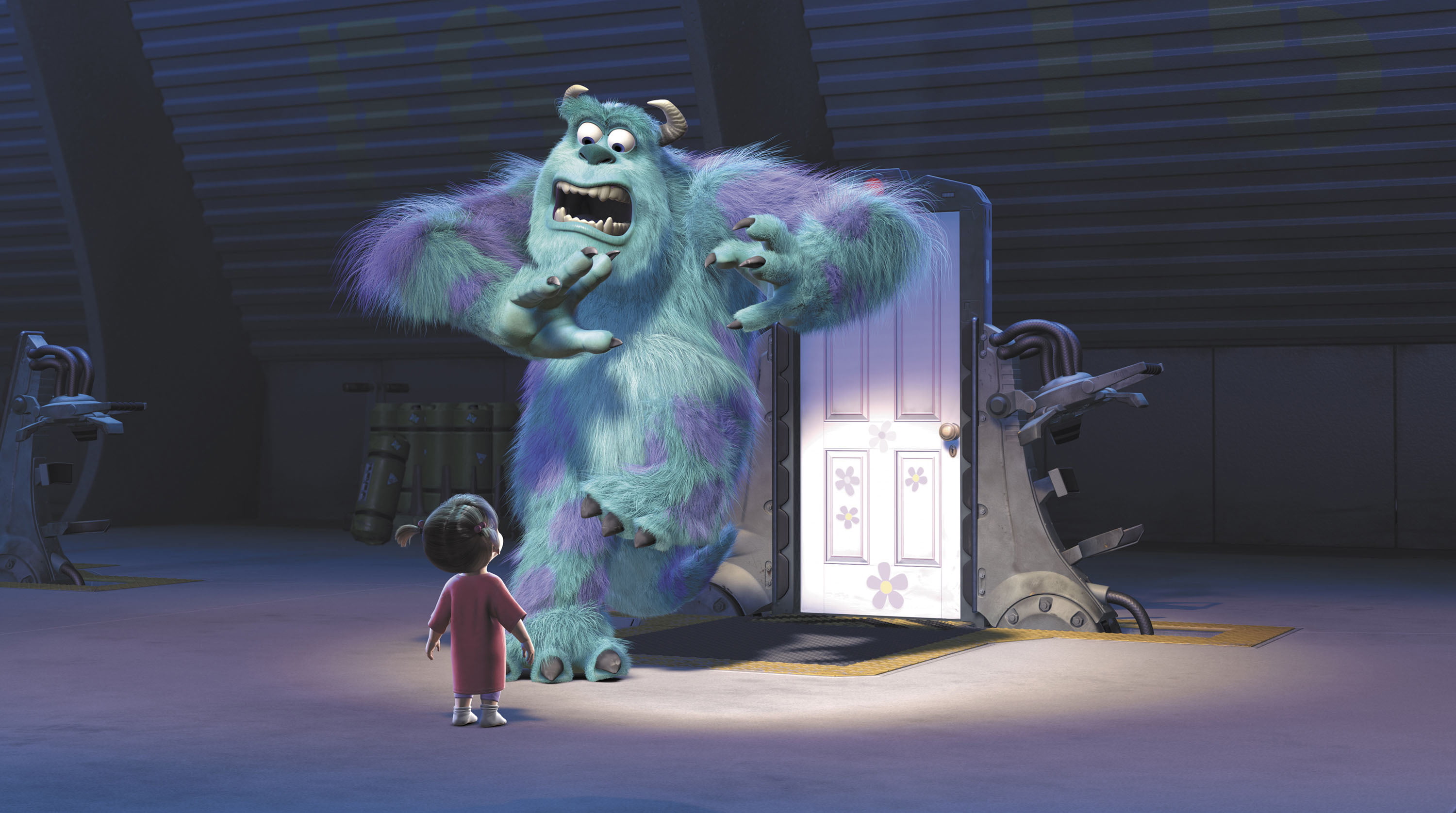 James P Sullivan And Boo In Disney's Monster Inc - Sully Monsters Inc Scene , HD Wallpaper & Backgrounds
