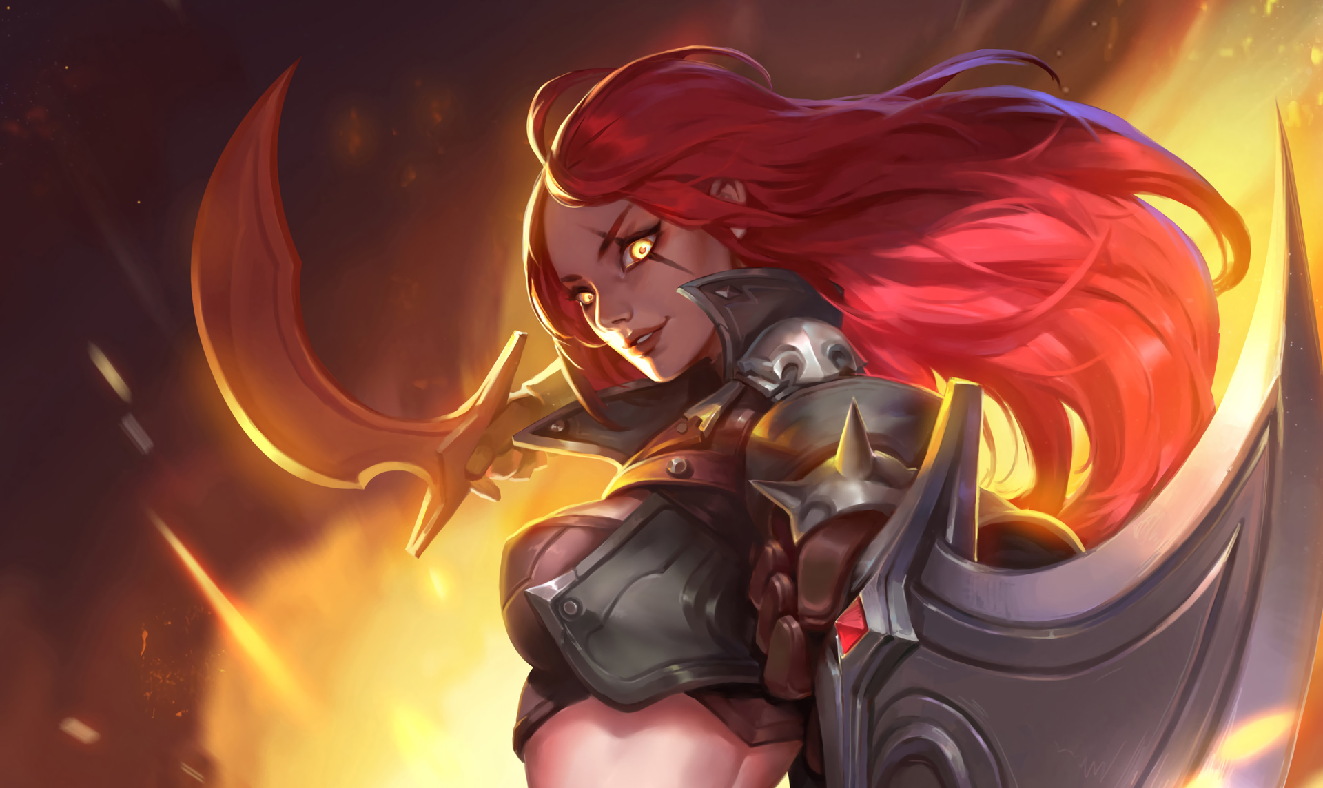 Katarina By Sun Haiyang Hd Wallpaper Background Fan - Katarina League Of Legends Fanart , HD Wallpaper & Backgrounds