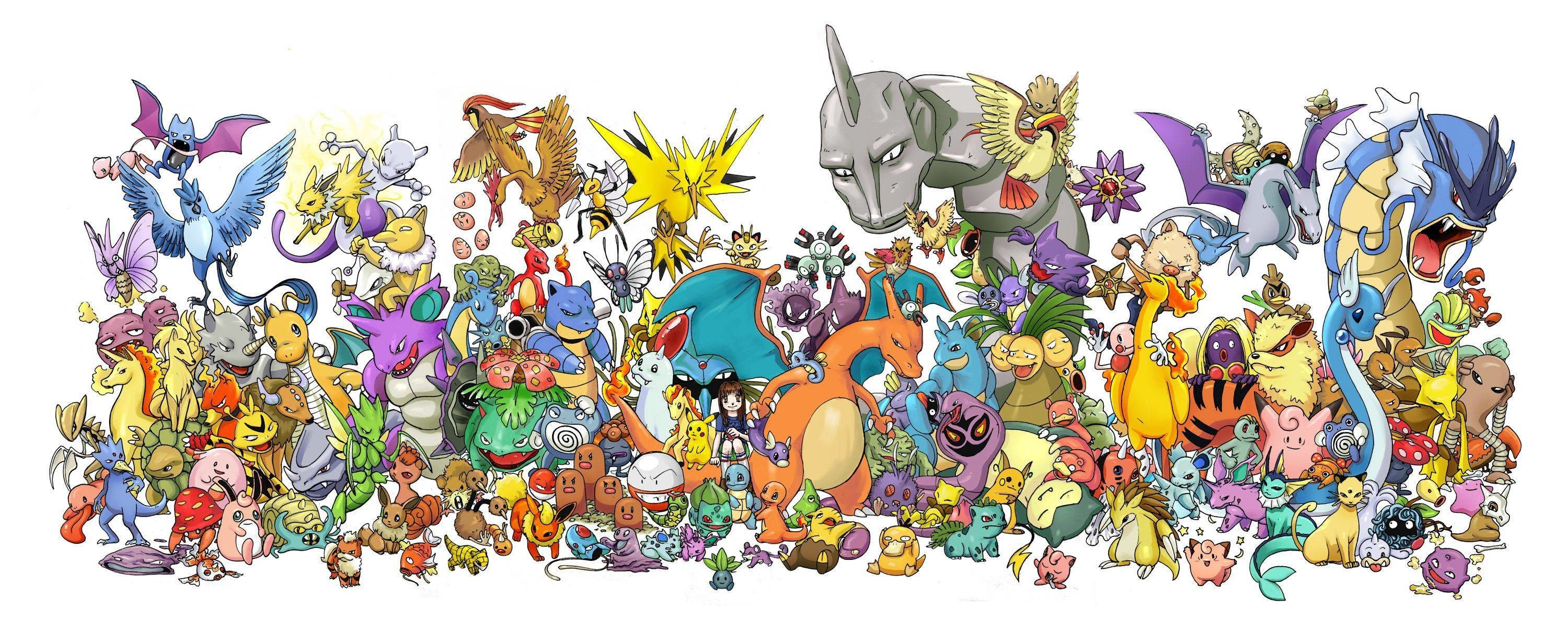 Wallpapers For > Original 151 Pokemon Wallpaper - Pokemon All , HD Wallpaper & Backgrounds