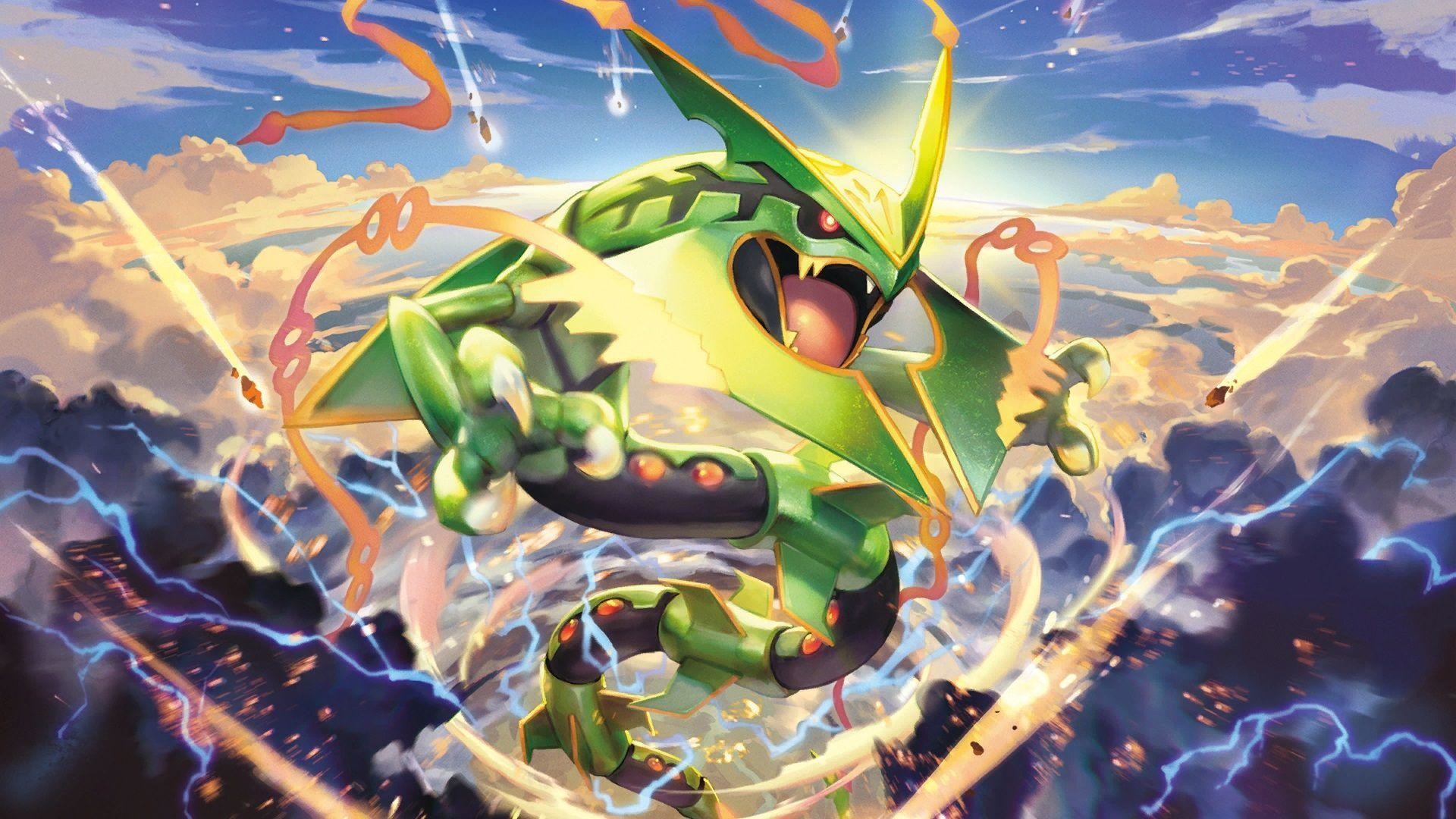 Pokemon Mega Wallpaper - Pokemon Rayquaza Wallpaper Hd , HD Wallpaper & Backgrounds