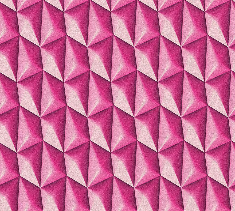 Details About Bright Pink 3d Wallpaper Geometric Retro - Triangular Geometric 3d Pattern , HD Wallpaper & Backgrounds