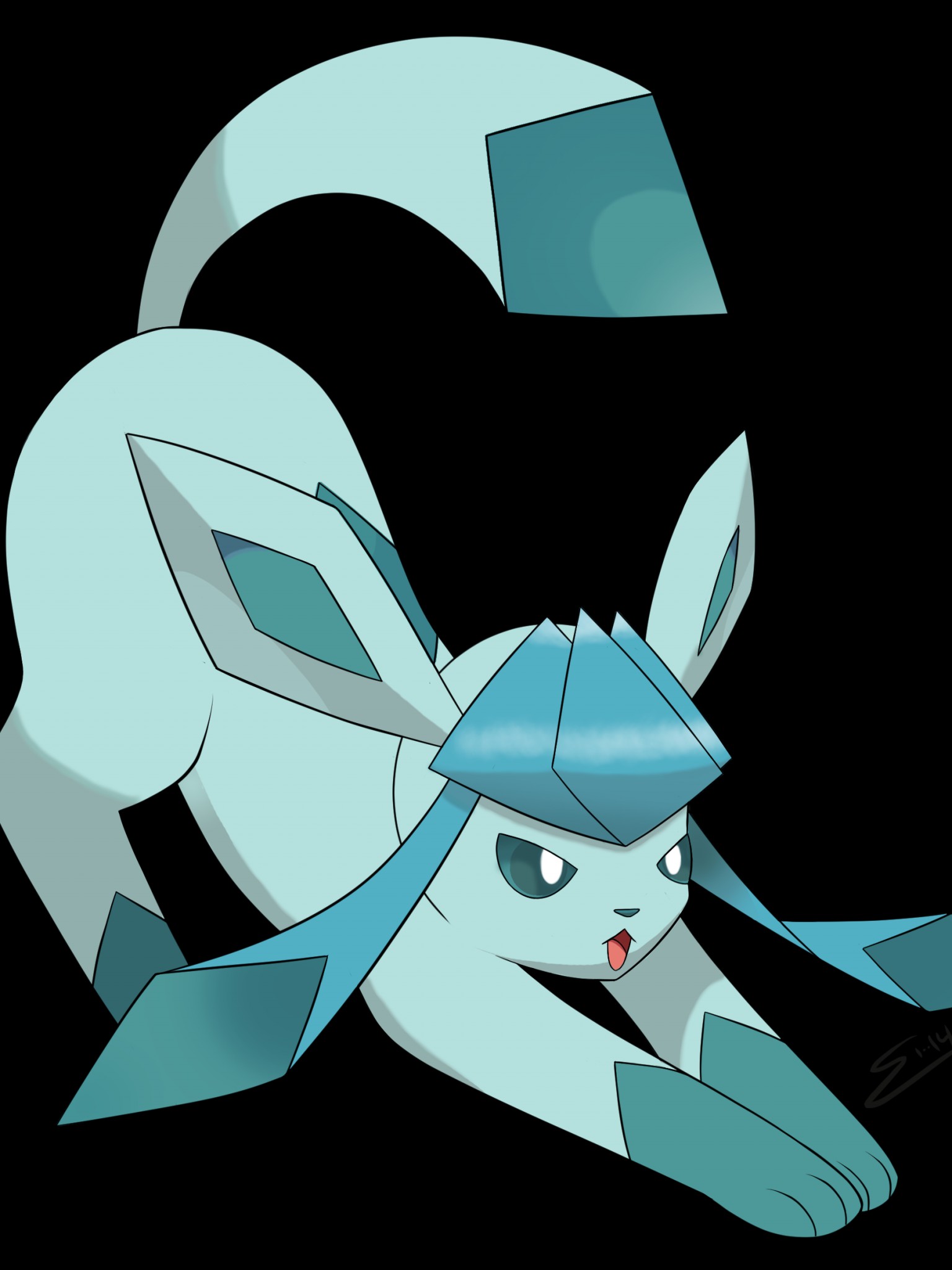 Sylveon Wallpaper Hd - Glaceon Fan Art , HD Wallpaper & Backgrounds