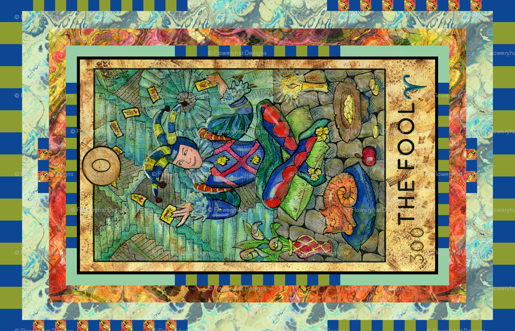 The Fool Tarot Card Fat Quarter Panel Major Arcana - Motif , HD Wallpaper & Backgrounds