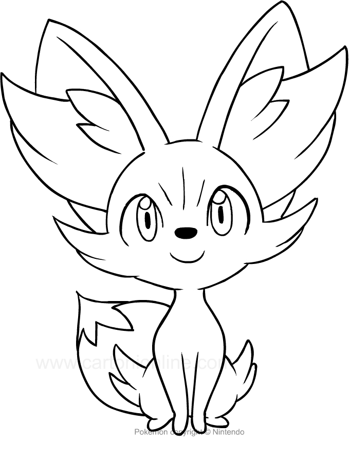 Excellent Fennekin Para Colorear 99 For Children With - Coloring Book , HD Wallpaper & Backgrounds
