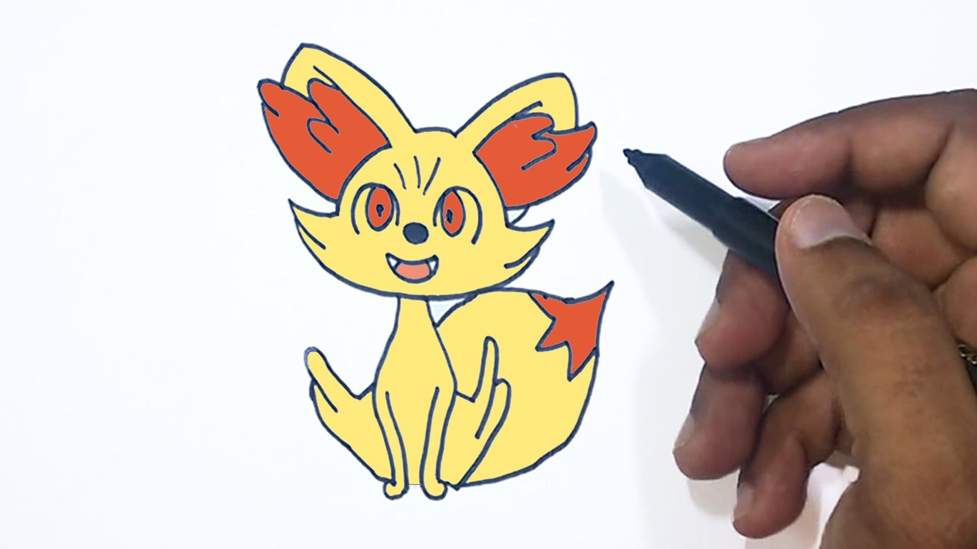 How To Draw Fennekin Pokemon - Cartoon , HD Wallpaper & Backgrounds