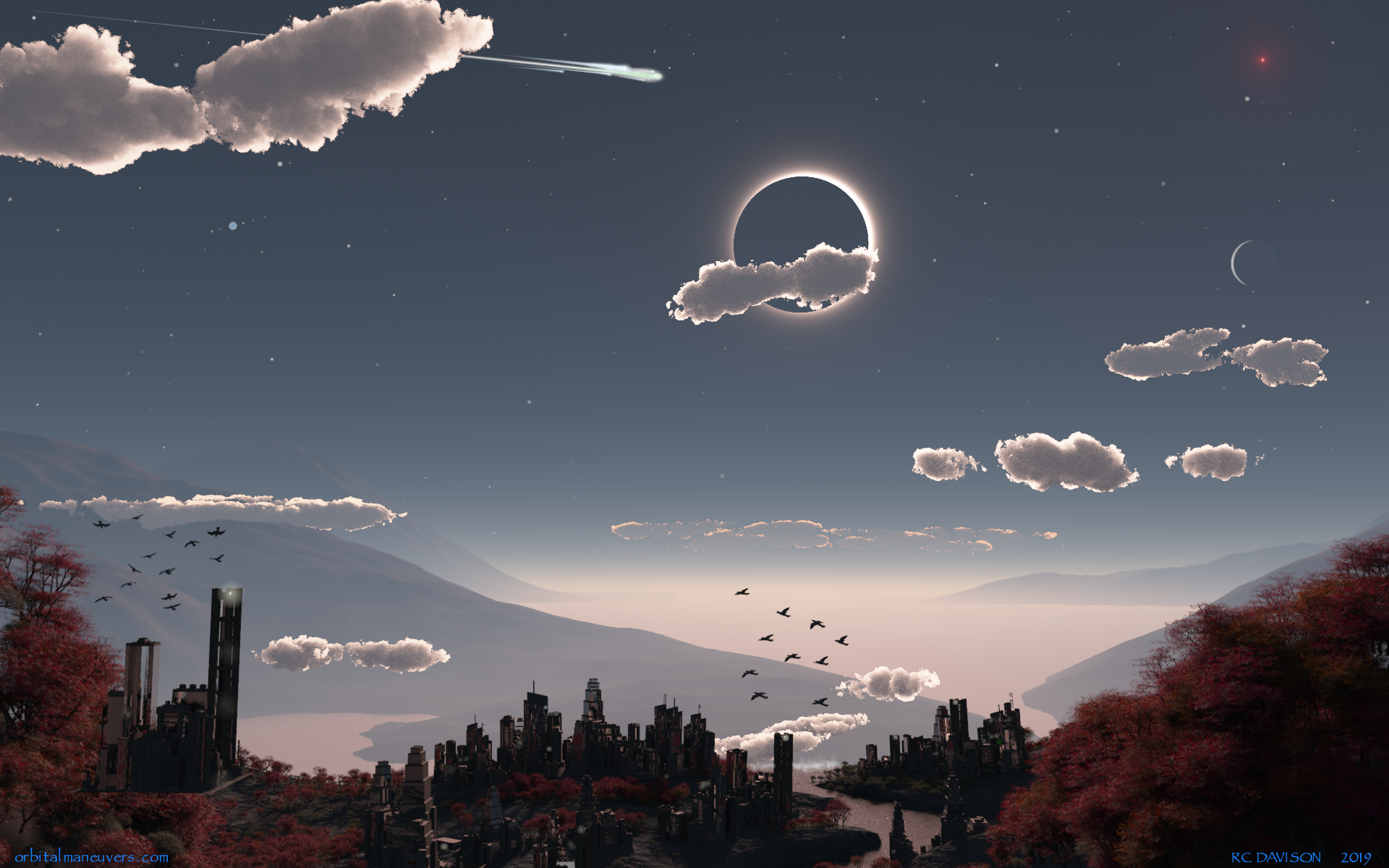 Exomoon Annular Eclipse - Pine , HD Wallpaper & Backgrounds