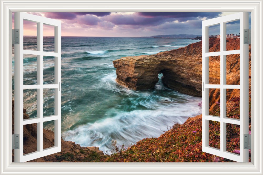 Greathomeart 3d Wall Decor Sticker Ocean Theme Window - Shark At Window , HD Wallpaper & Backgrounds