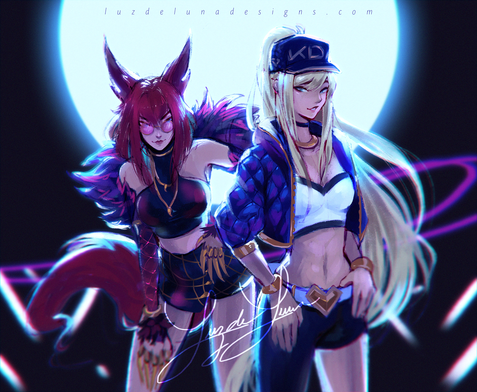 K/da Ahri & Evelynn By Alicewisdom Hd Wallpaper Background - K Da Ahri X Evelynn , HD Wallpaper & Backgrounds