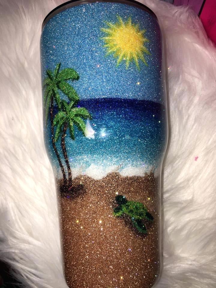 Beach - Sunset Glitter Tumbler , HD Wallpaper & Backgrounds
