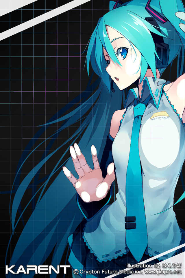 Hatsune Miku Mobile Wallpaper - Hatsune Miku Glass , HD Wallpaper & Backgrounds