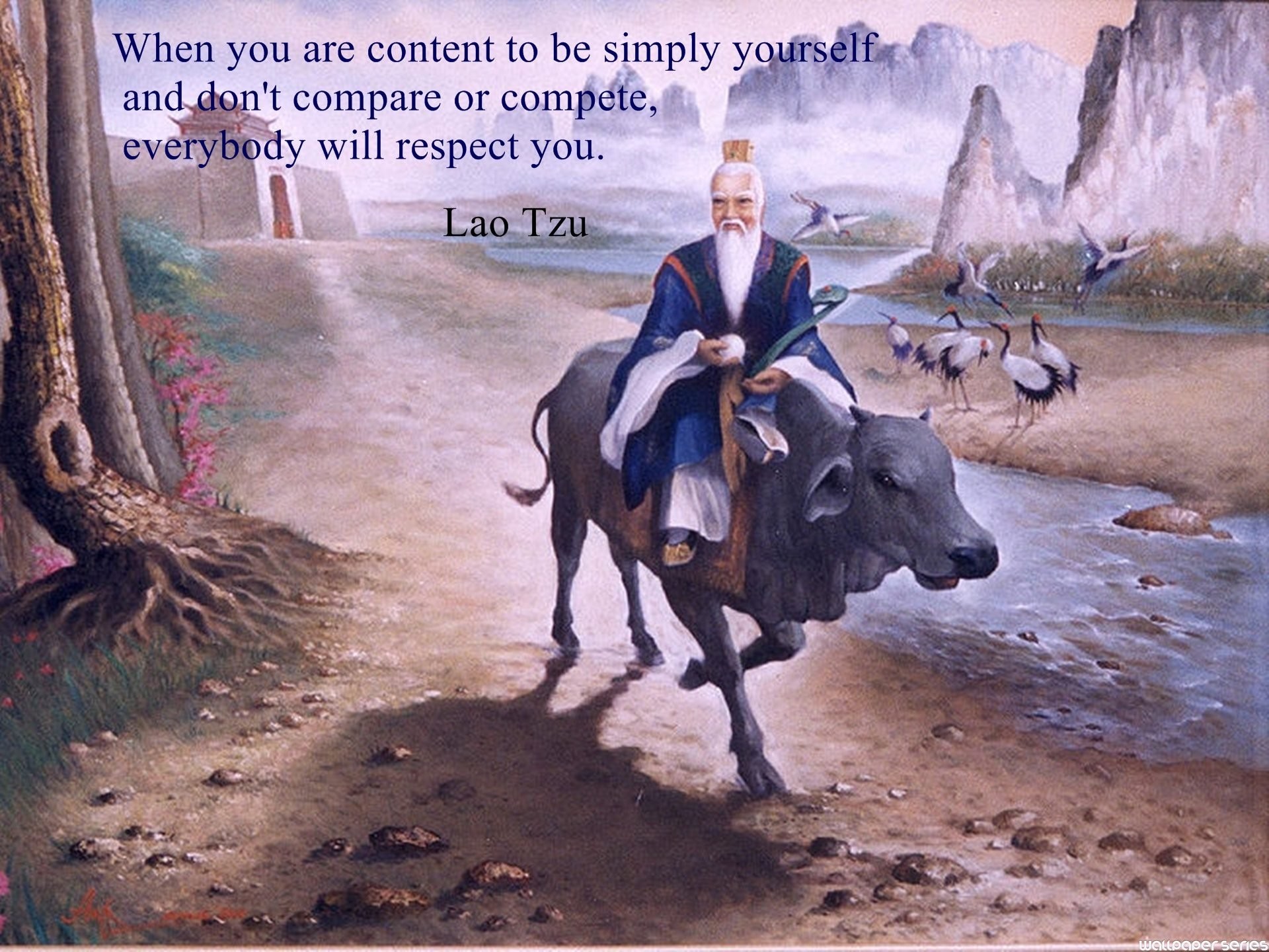 Lao Tzu Simply Yourself Quotes Wallpaper - Lao Tzu On Buffalo , HD Wallpaper & Backgrounds