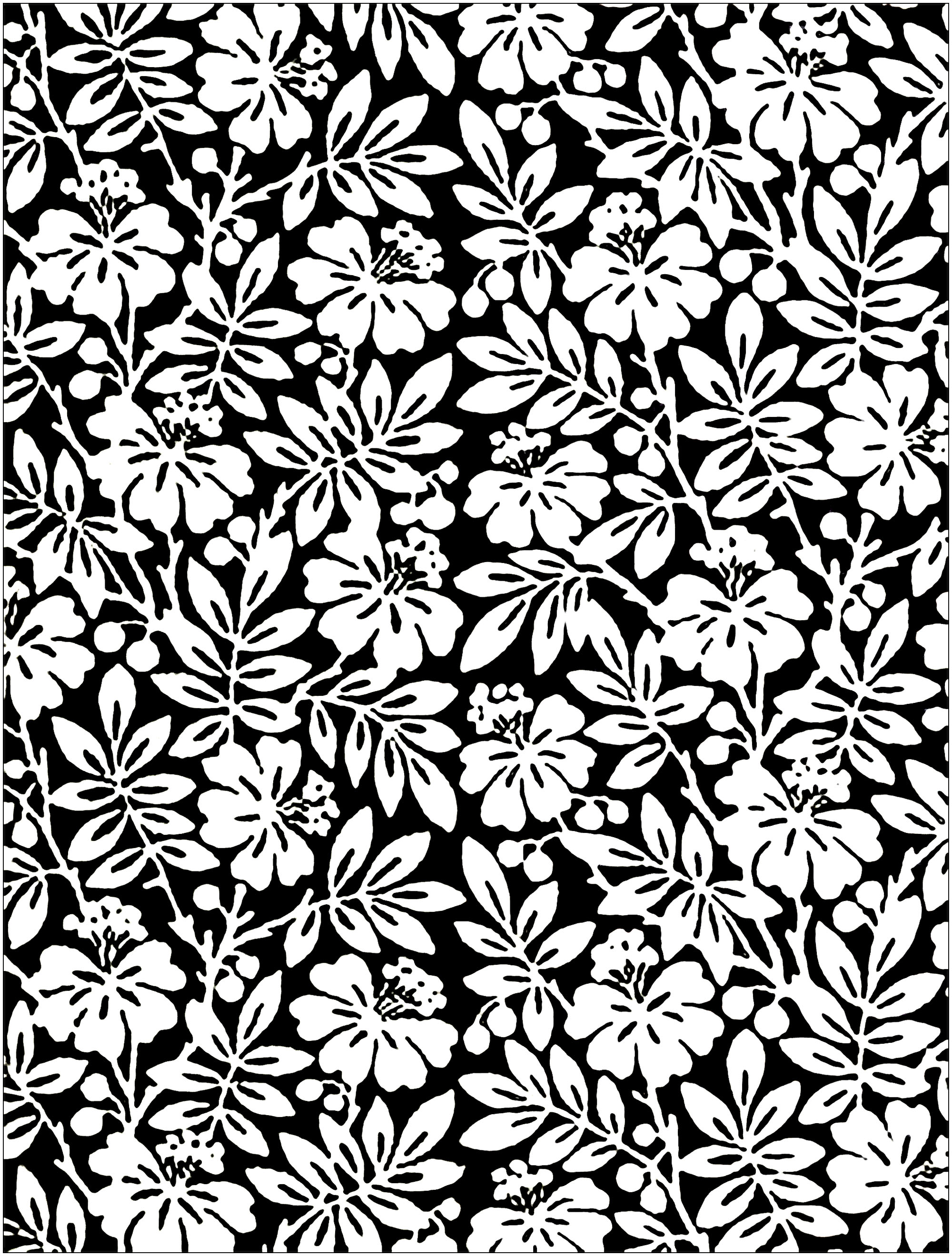 Black And White Flowers From English Century Wallpaper - Full Page Flower Design , HD Wallpaper & Backgrounds