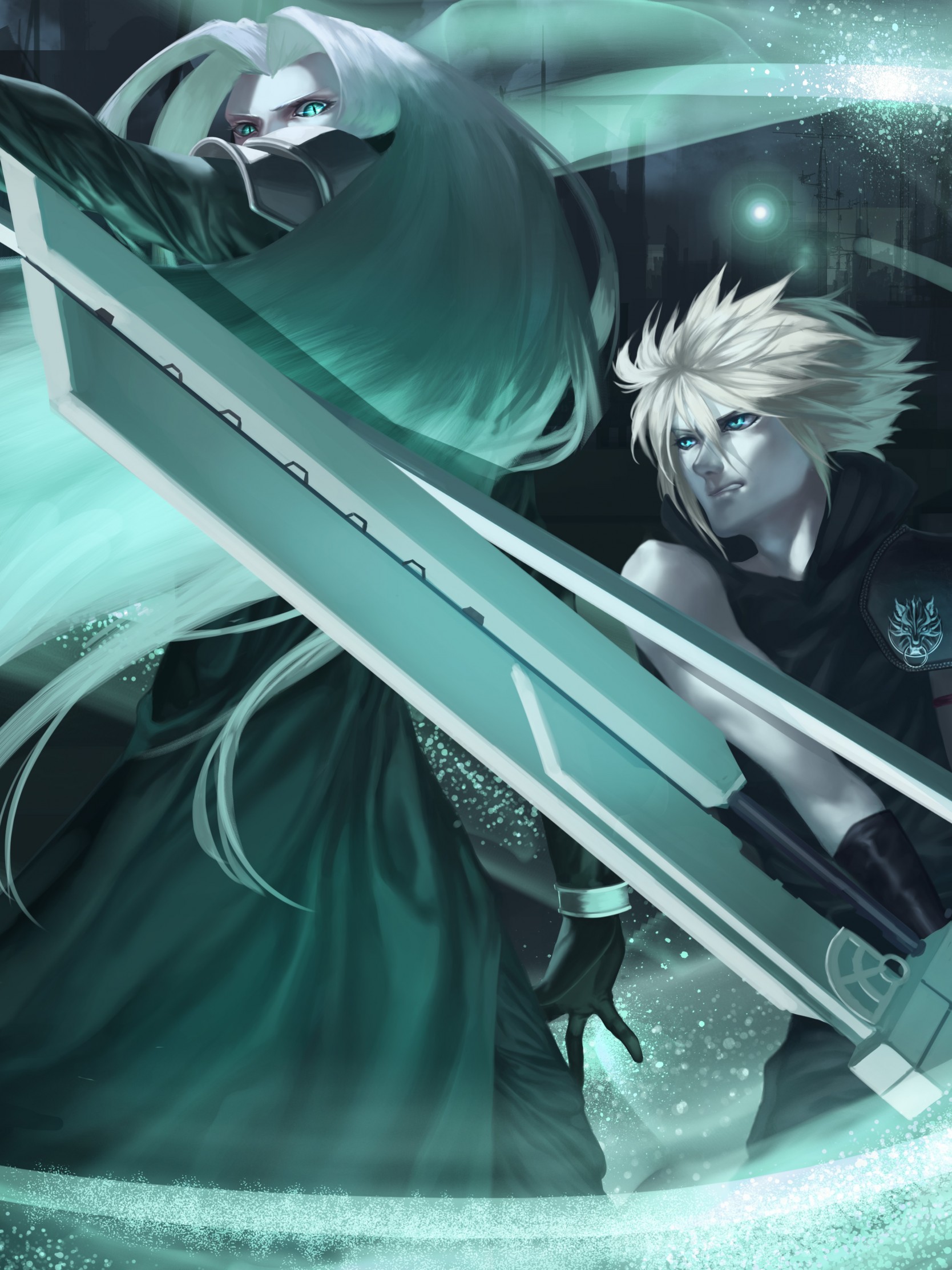 Download Cloud Strife Wallpaper, Cloud Strife Kingdom - Sephiroth And Cloud Fight , HD Wallpaper & Backgrounds