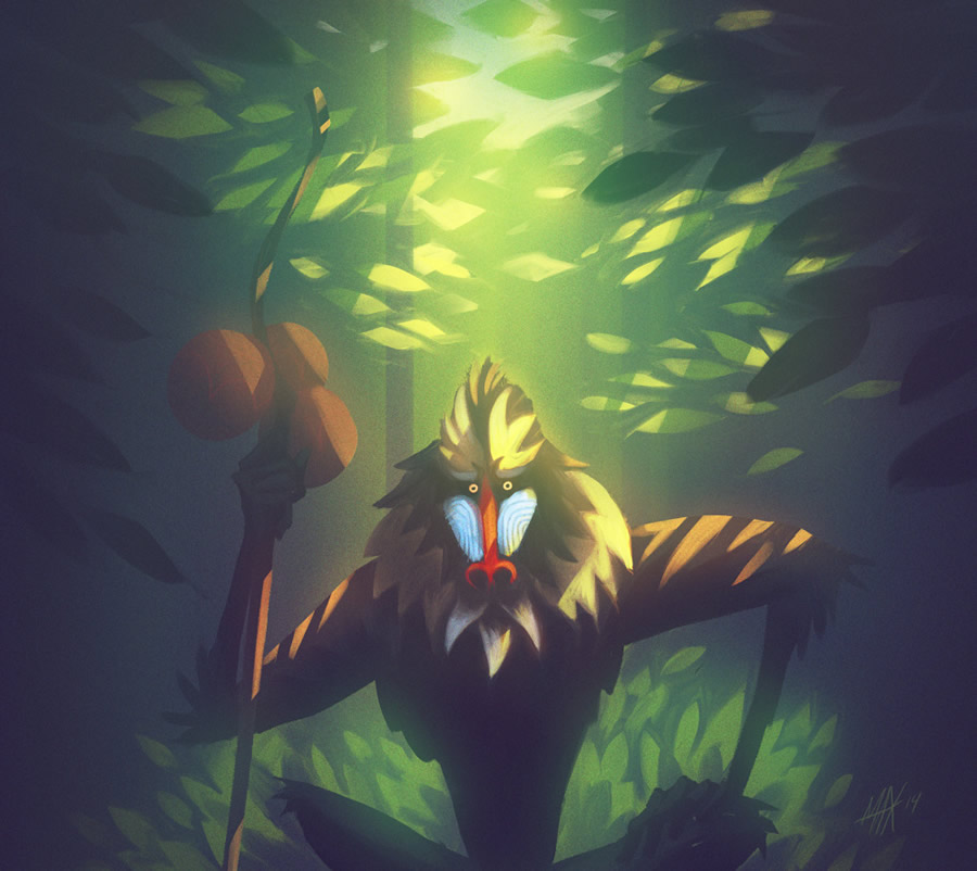 Download Wallpaper - Rafiki Lion King Art , HD Wallpaper & Backgrounds