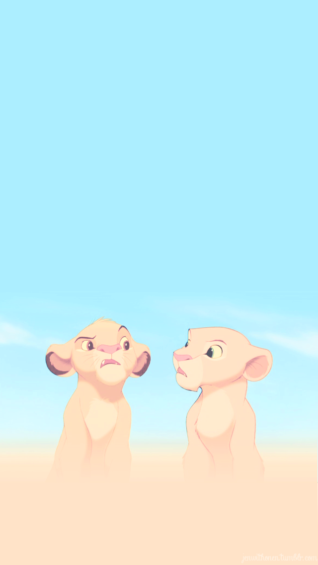 Finished My Lion King Iphone 5 Backgrounds All The - Young Simba And Nala , HD Wallpaper & Backgrounds