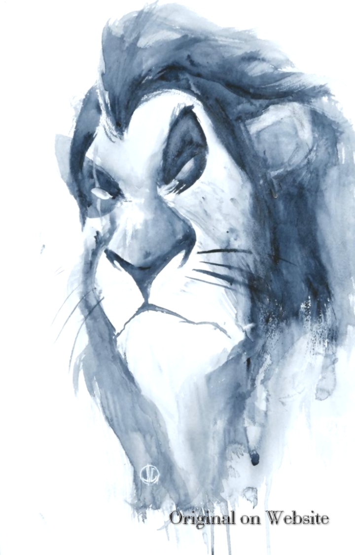 Iphone Wallpaper Disney Characters- Scar Watercolor - Sketch , HD Wallpaper & Backgrounds