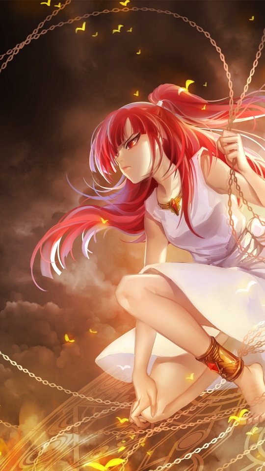 Wallpaper Magi The Labyrinth Of Magic, Morgiana, Girl, - Anime Girl Magic Red Hair , HD Wallpaper & Backgrounds