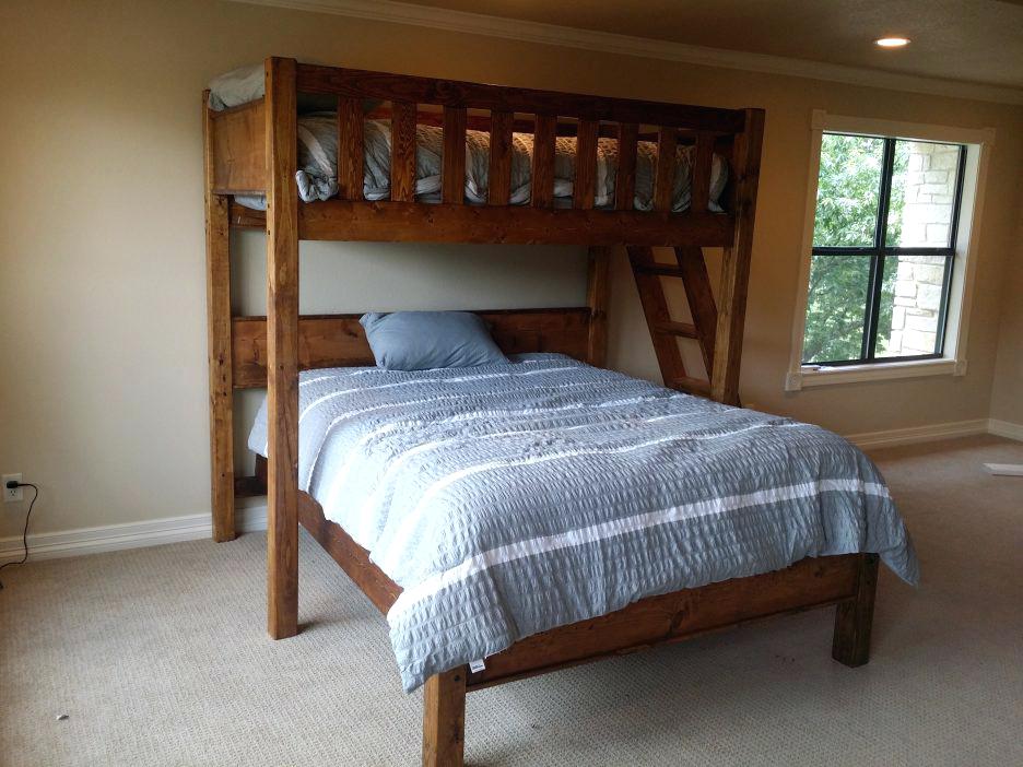 Trundle Bed Bobs Furniture Kids Bedroom Sets Beds Near - Rustic Bunk Beds Twin Over Queen , HD Wallpaper & Backgrounds