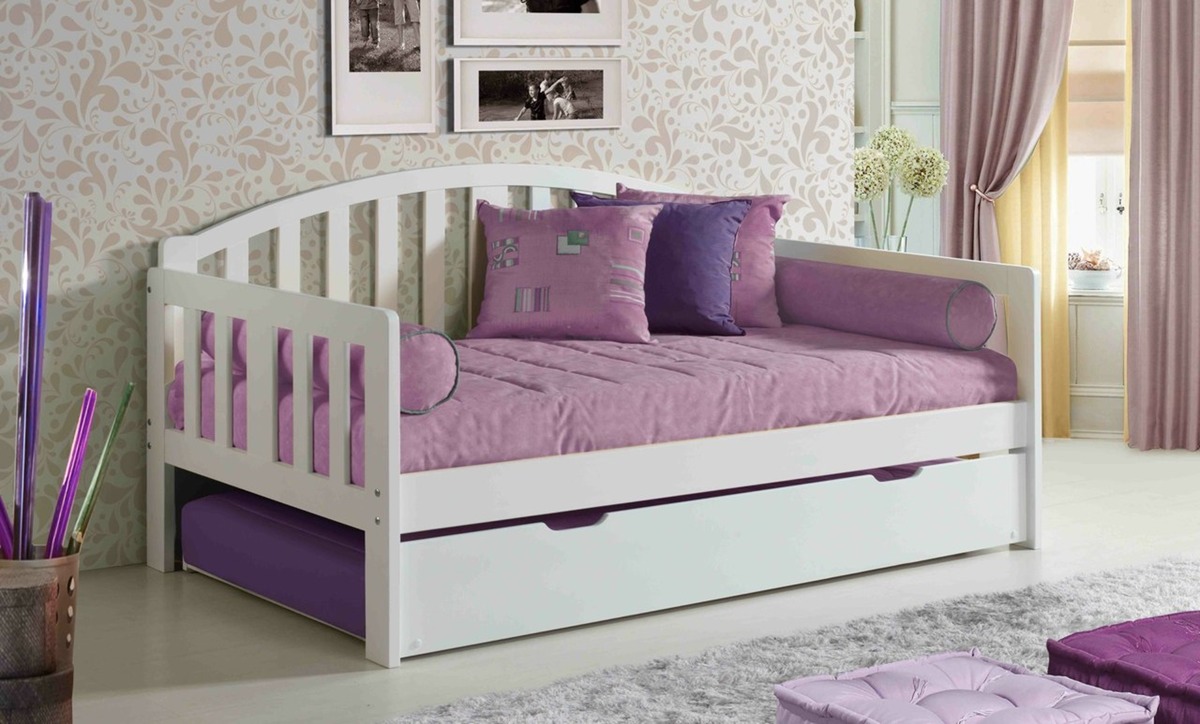Exciting White Furniture Trundle Beds With Elegant - Daybed With Trundle Girl , HD Wallpaper & Backgrounds