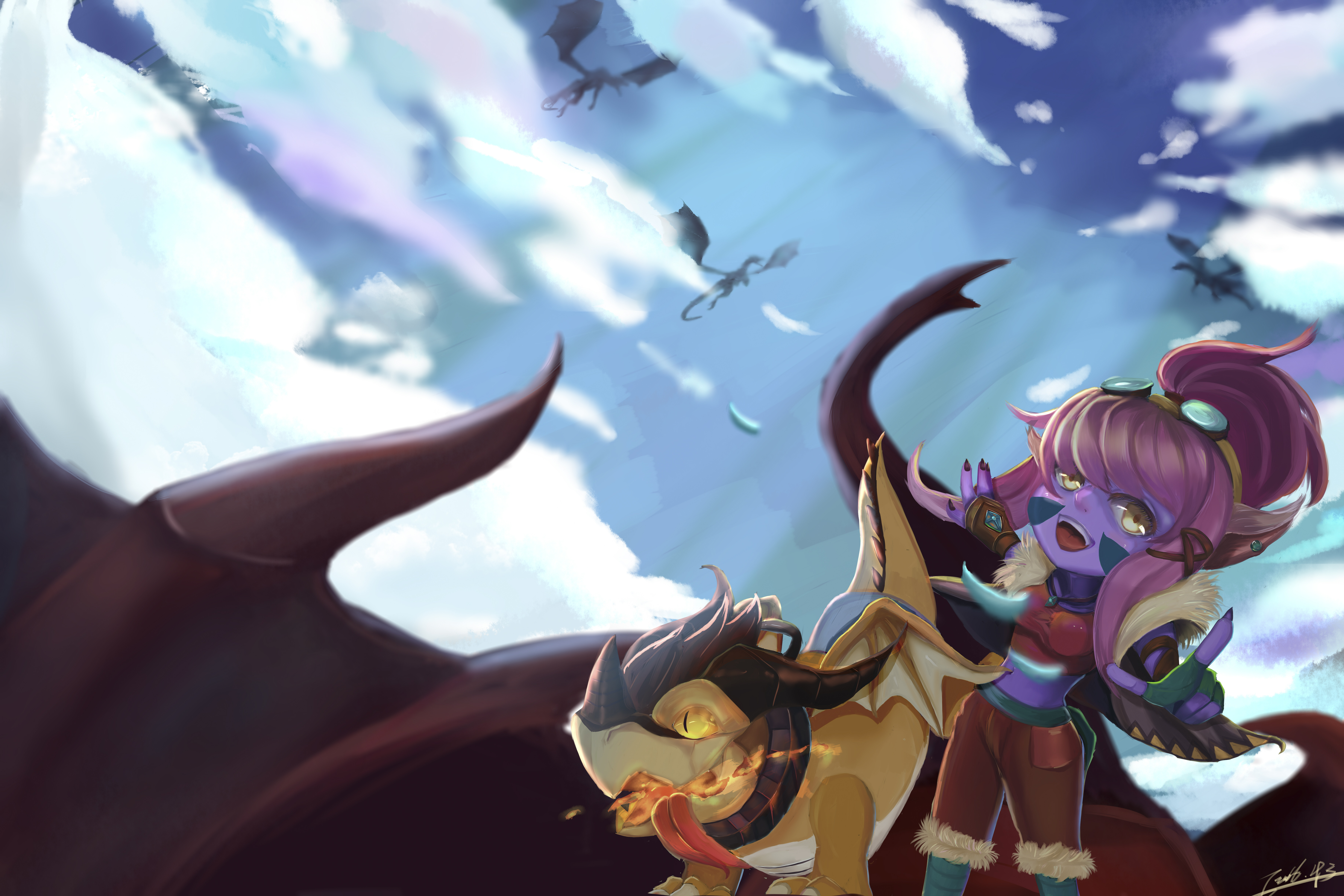 Dragon Trainer Tristana - Dragon Trainer Tristana Sexy , HD Wallpaper & Backgrounds