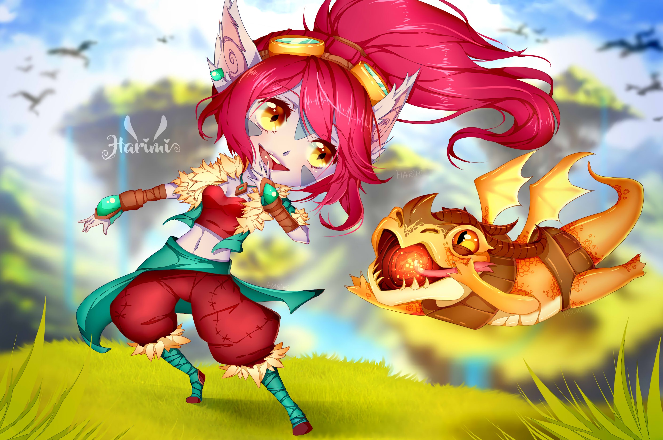Dragon Trainer Tristana By Harimii Hd Wallpaper Fan - Cartoon , HD Wallpaper & Backgrounds