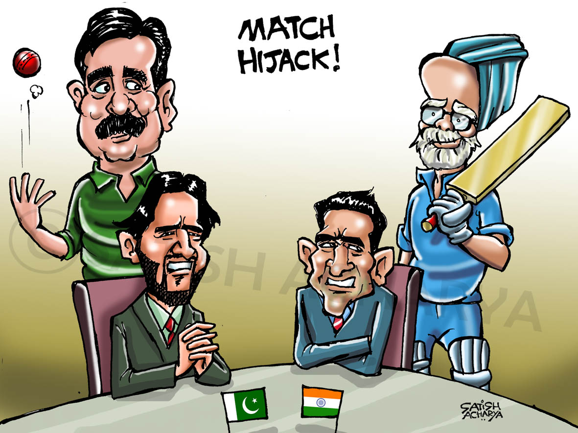 Match Hijack Funny Cricket Cartoon Picture - India Pakistan Cricket Cartoon , HD Wallpaper & Backgrounds