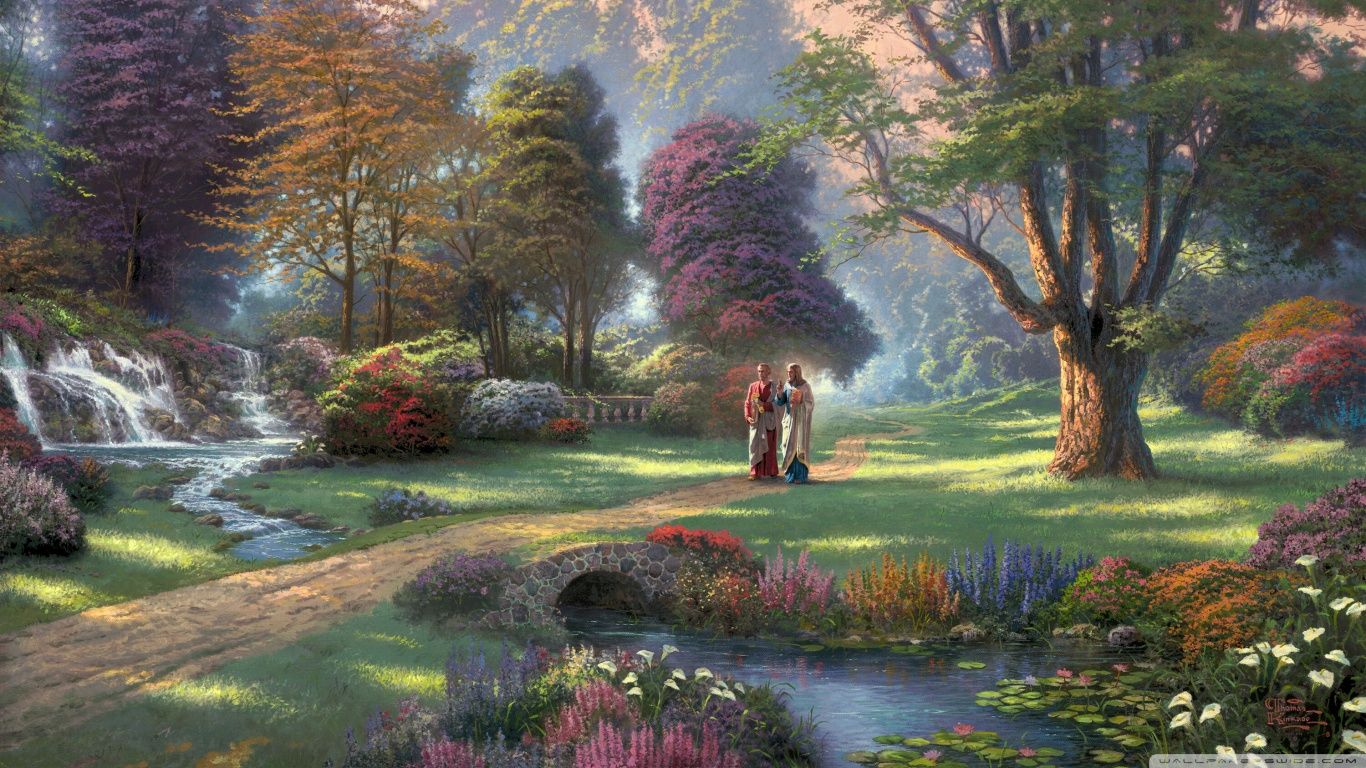 Wallpapers Pictures Of Jesus Group - Walking With Jesus In The Garden , HD Wallpaper & Backgrounds