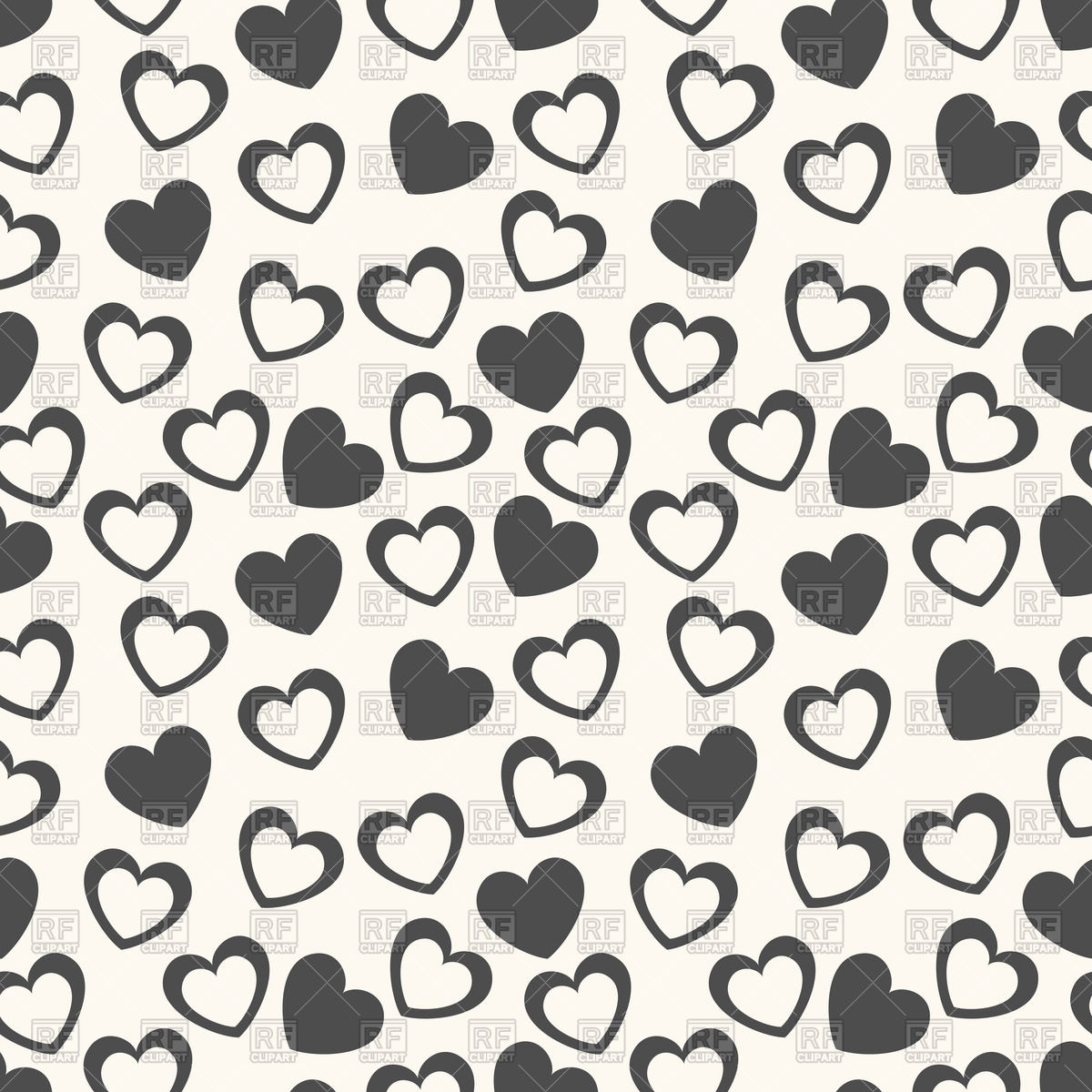 Lovely Endless Wallpaper With Hearts Vector Image Vector - Heart Shape Background Black And White , HD Wallpaper & Backgrounds