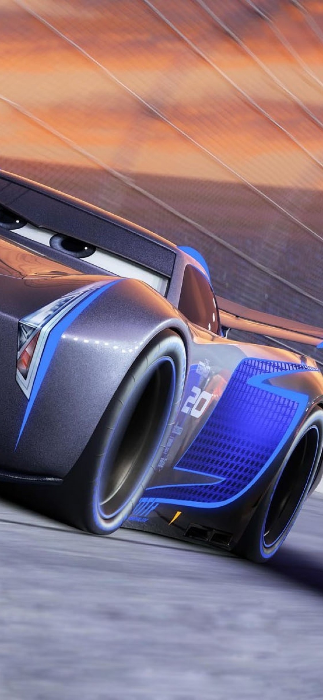 Cars 3, Jackson Storm, Lightning Mcqueen, Animation - Cars 3 Blue Car , HD Wallpaper & Backgrounds