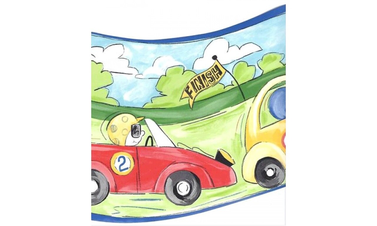 Blue Mountain Uy30001b Racing Cars Wallpaper Border, - Illustration , HD Wallpaper & Backgrounds