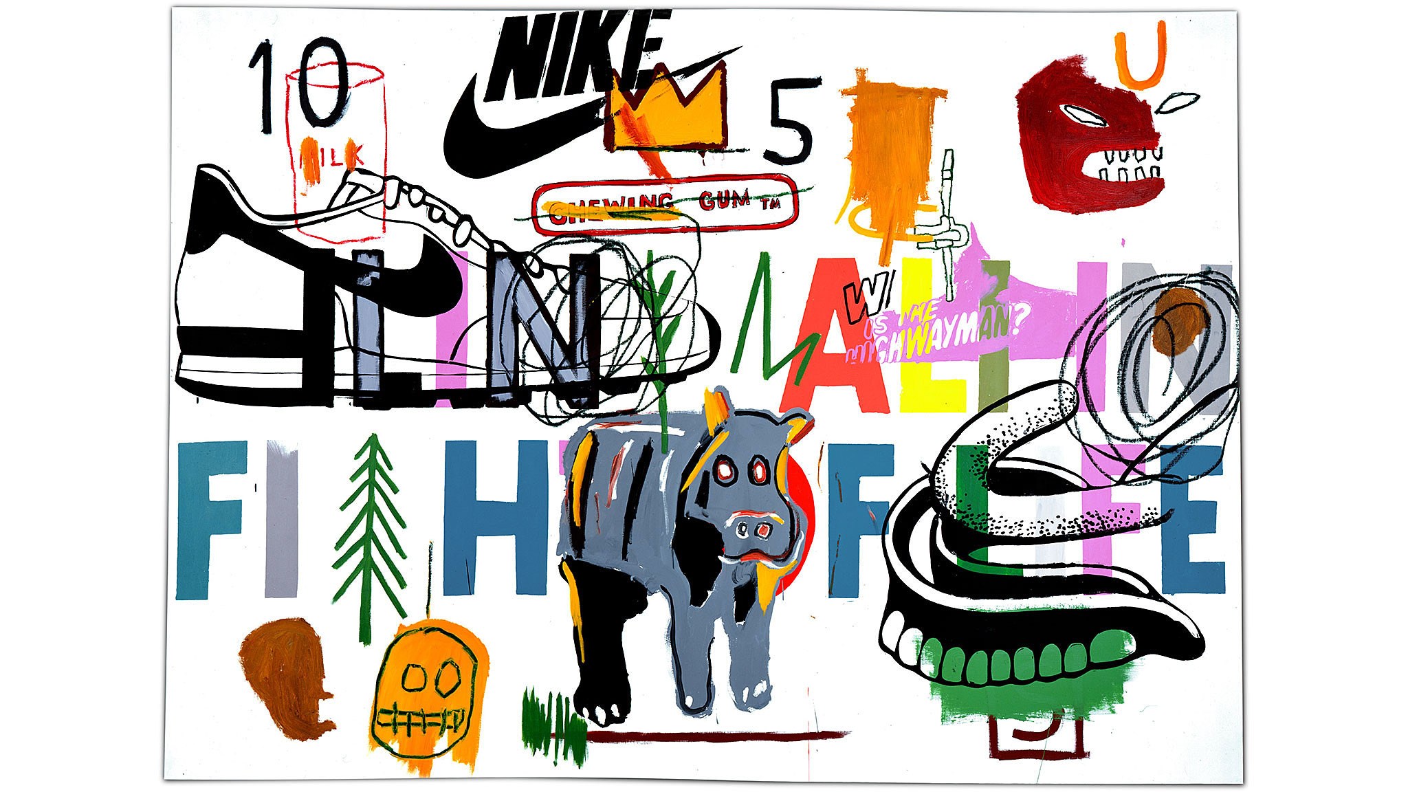 Jean Michel Basquiat Nike , HD Wallpaper & Backgrounds