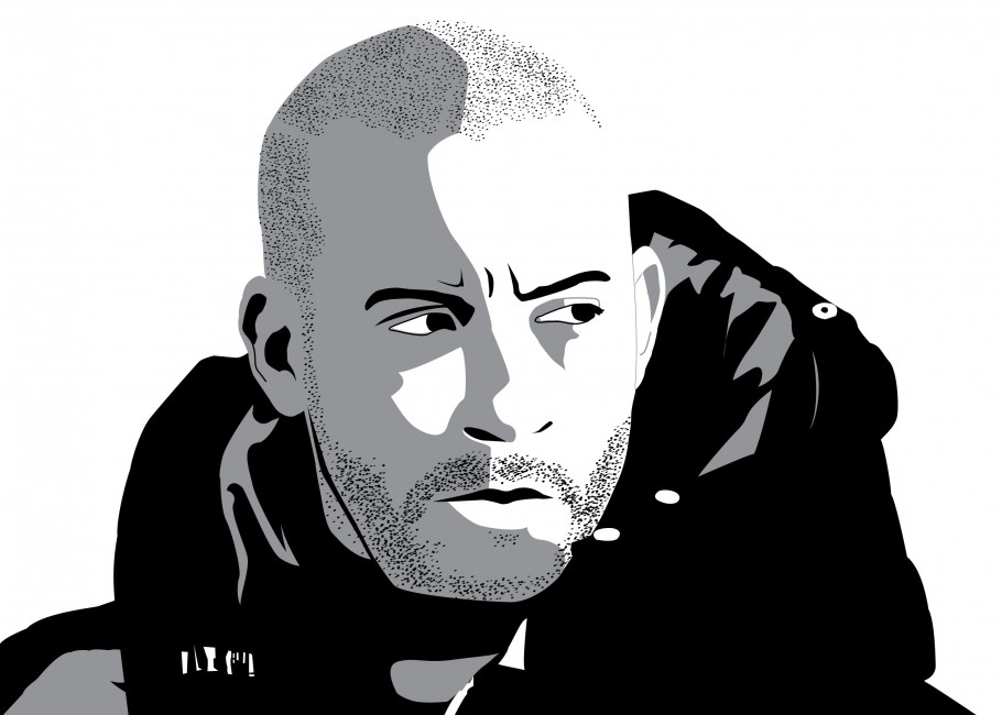 Vin Diesel Vector Graphics Hood Actor - Vin Diesel Cartoon Black , HD Wallpaper & Backgrounds