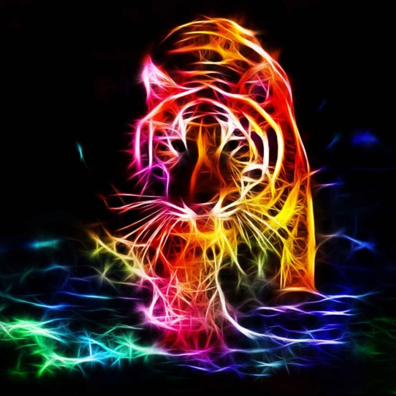 10 New Amazing 3d Animated Wallpapers Hd Full Hd 1080p - Fractal Tiger , HD Wallpaper & Backgrounds