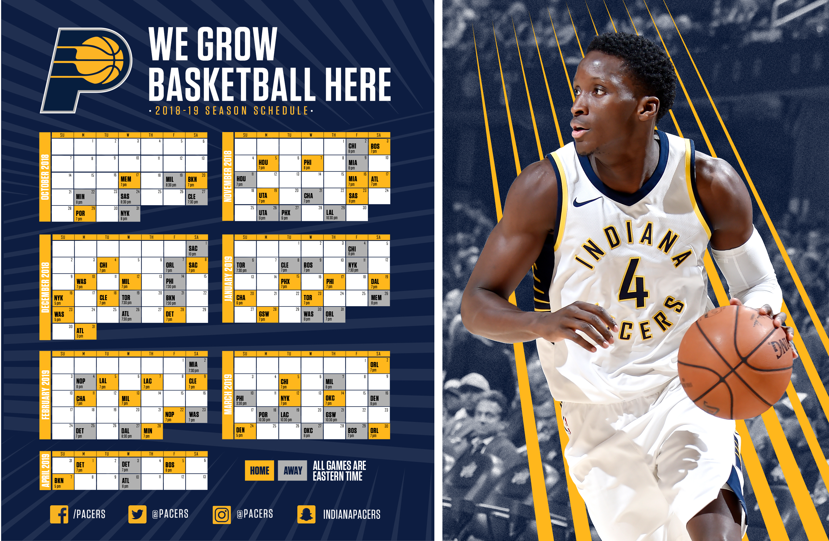 Wallpapers & Downloads - 2018 2019 Pacers Schedule , HD Wallpaper & Backgrounds