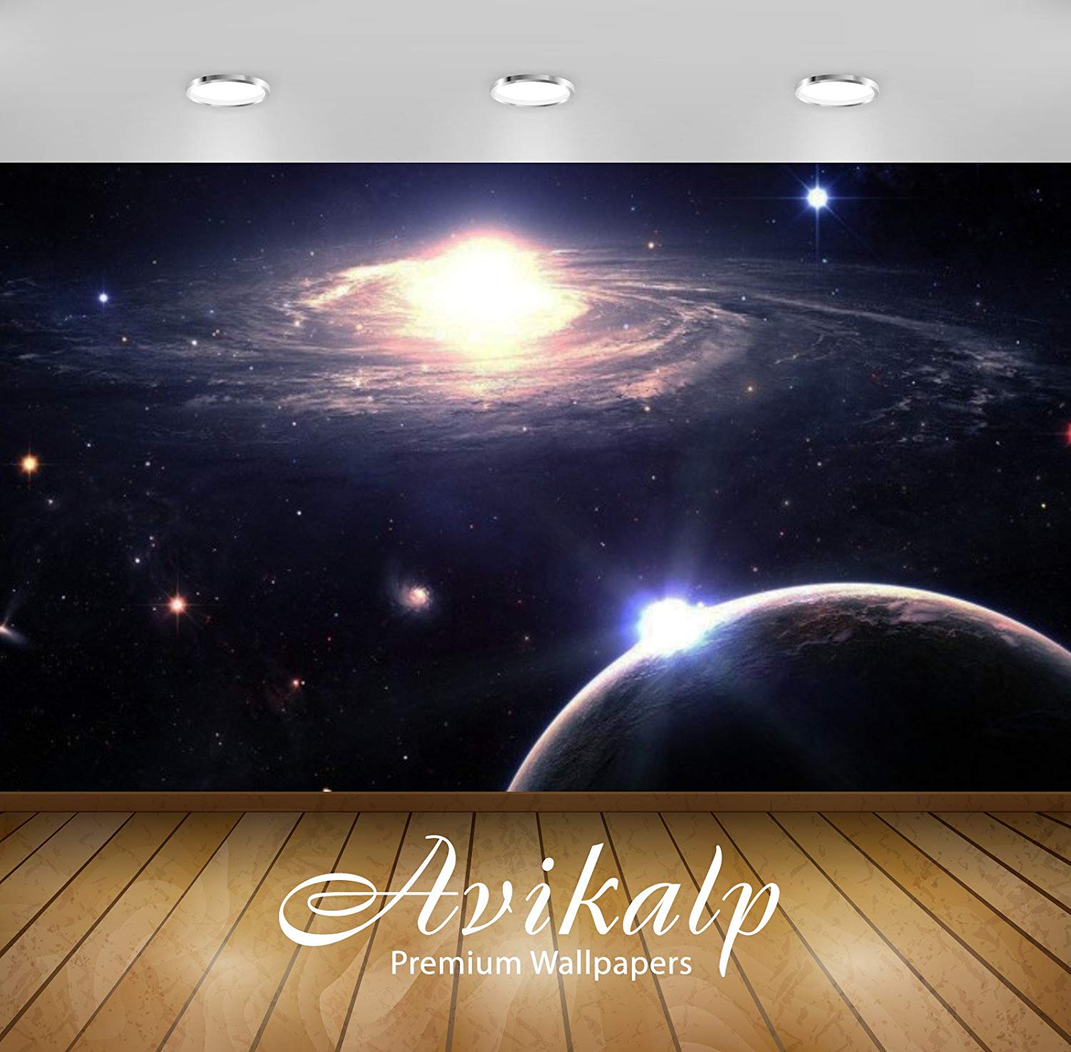Avikalp Exclusive Awi2660 Galaxy Planeta Estrelas Full - Wallpaper , HD Wallpaper & Backgrounds