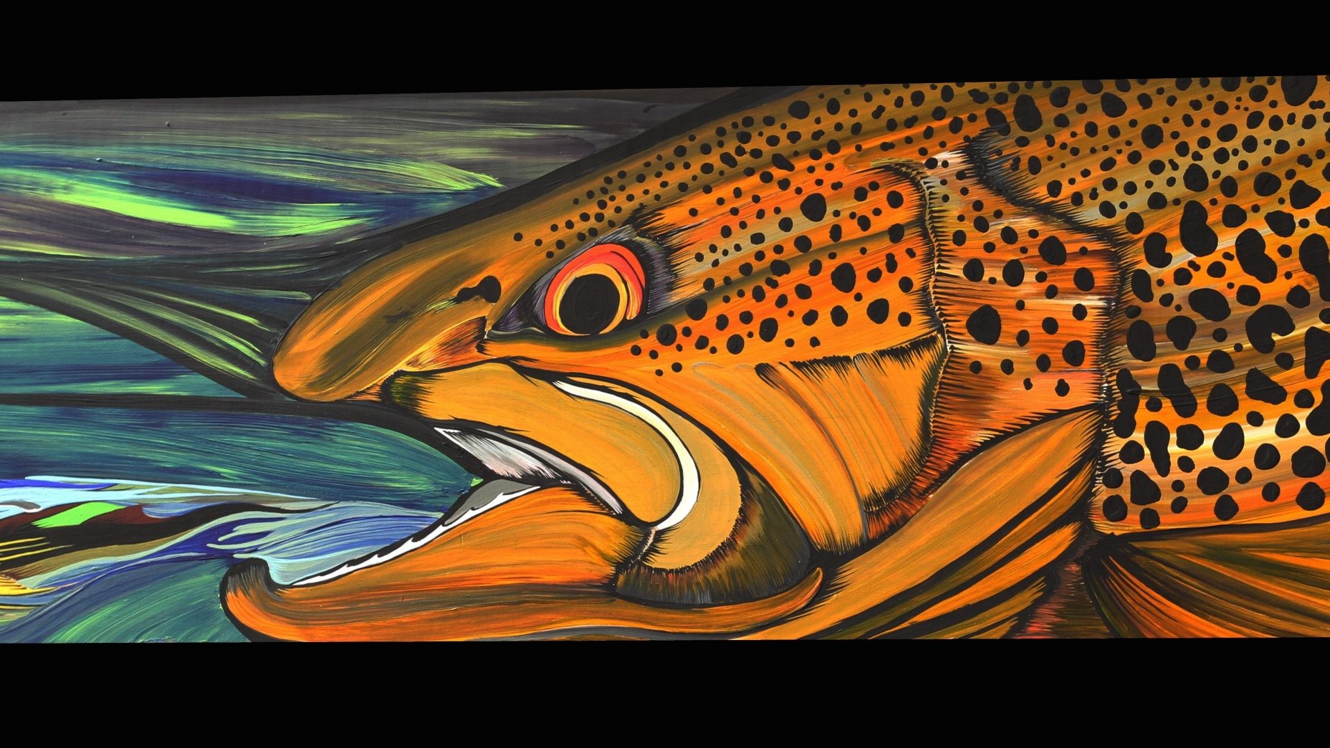 Bass Fish Wallpaper Hd - Trout Fishing Backgrounds , HD Wallpaper & Backgrounds