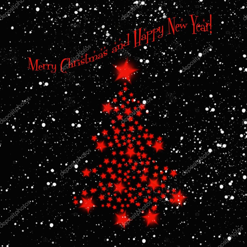 Wallpaper Abstrato, Com Uma Árvore De Natal Com Estrelas - Black And Red Christmas , HD Wallpaper & Backgrounds