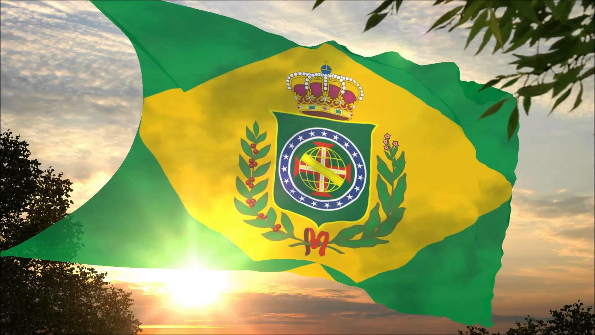 Poster Bandeira Imperio Brasil Sol Adesivado Tamanho - Intermarium Flag , HD Wallpaper & Backgrounds