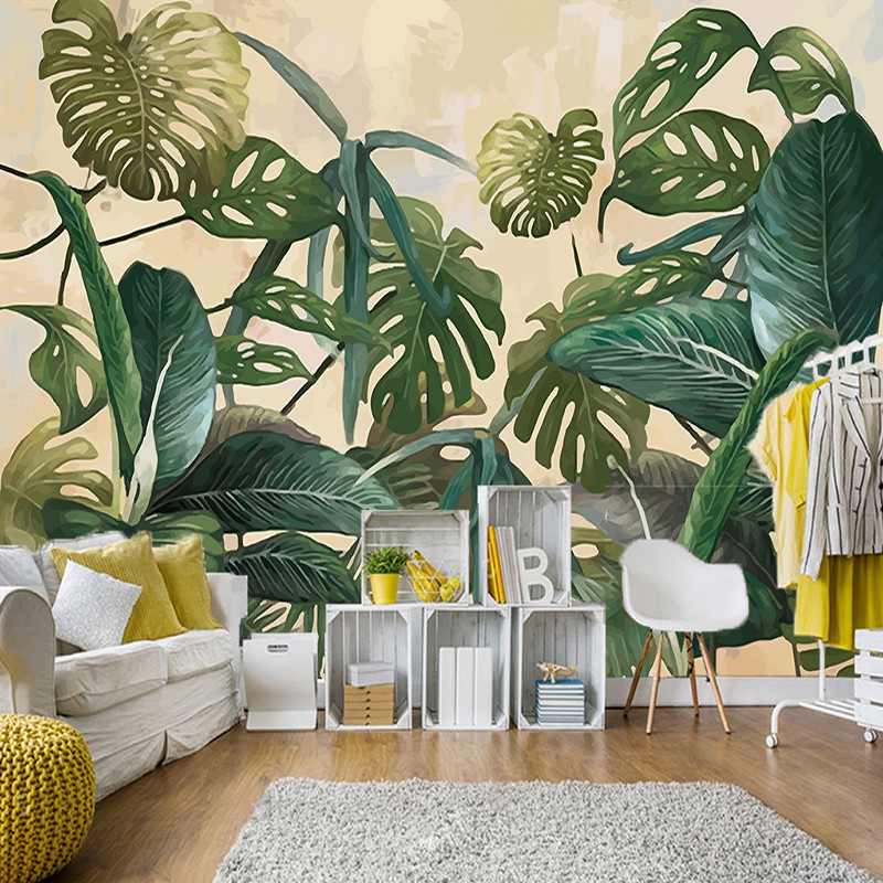 Großhandel Benutzerdefinierte Wandbild Tapete Tropischer - Banana Leaves Party Decorations , HD Wallpaper & Backgrounds