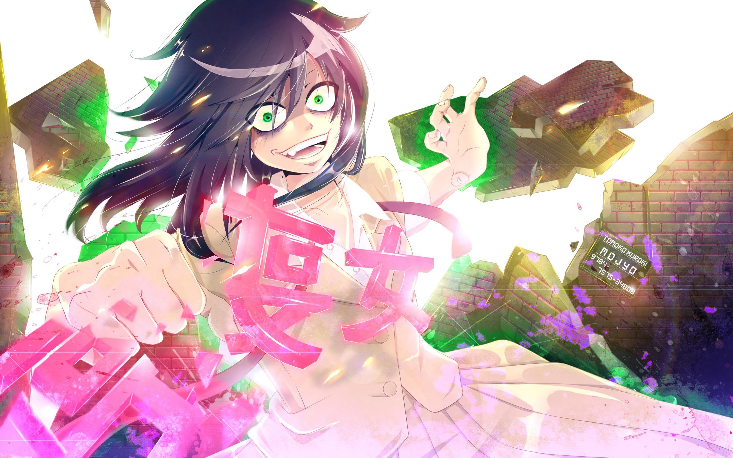 Anime Anime Watashi Ga Motenai No Wa Dou Kangaetemo - Anime Girl Green Eyes Crazy , HD Wallpaper & Backgrounds