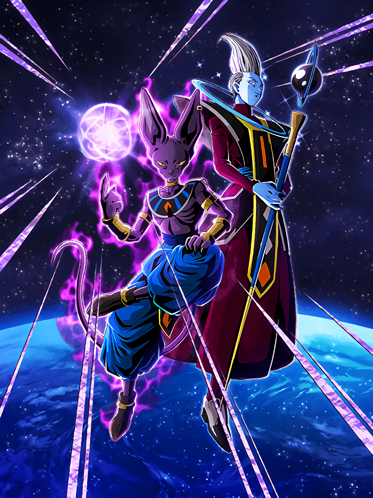 Flufflr Beerus And Whis - Dokkan Battle Lr Beerus , HD Wallpaper & Backgrounds