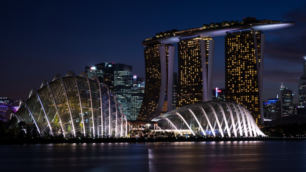 Gardens By The Bay, Marina Gardens, Singapore, 4k, - Singapore Night View , HD Wallpaper & Backgrounds