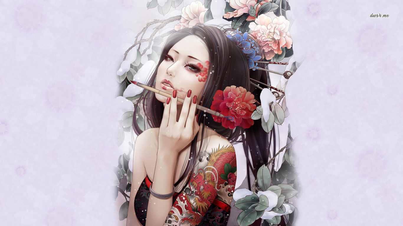 Geisha Wallpaper And Background Image - Geisha Hd , HD Wallpaper & Backgrounds