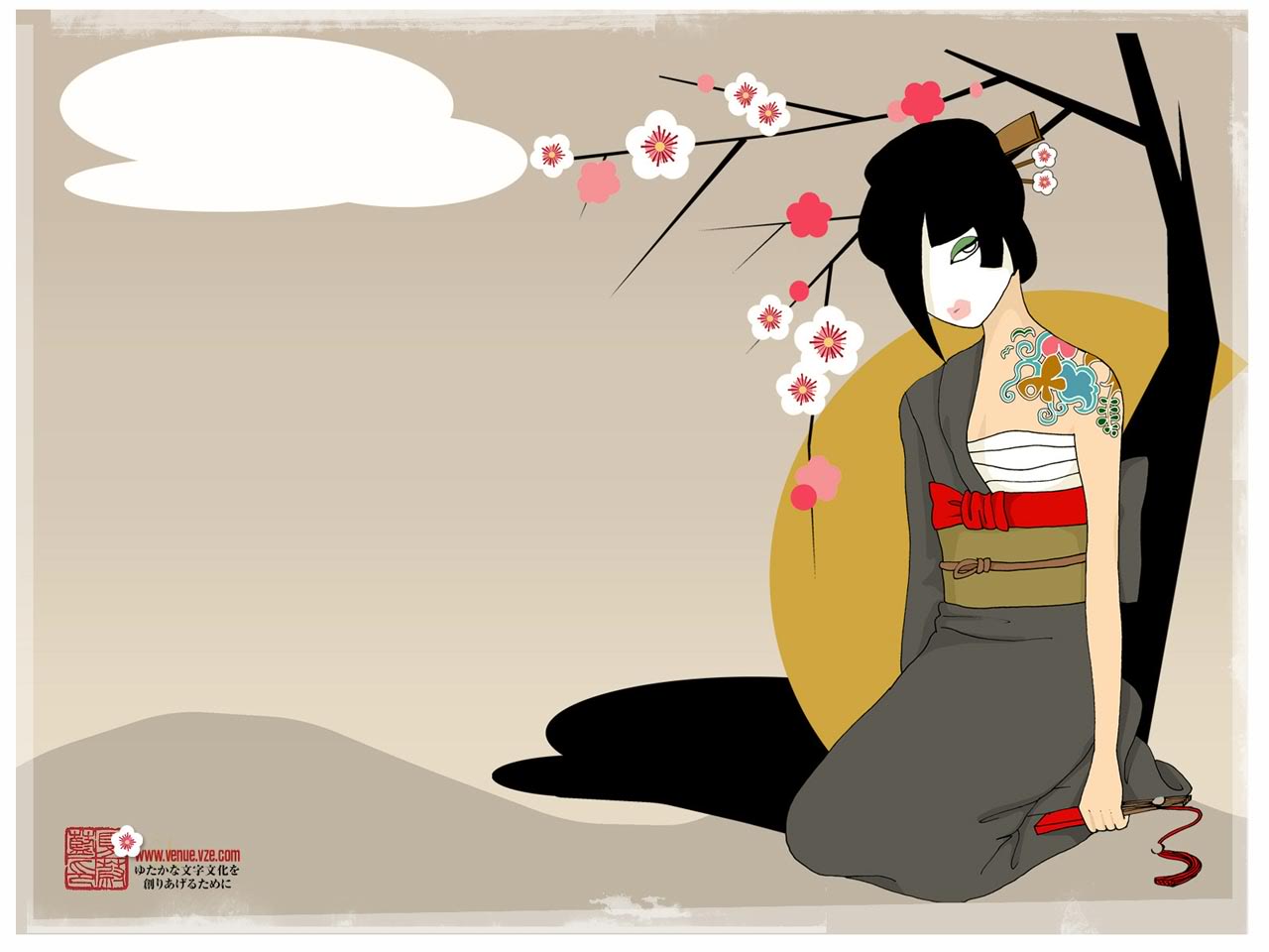 Japanese Geisha Wallpaper - Wallpaper , HD Wallpaper & Backgrounds