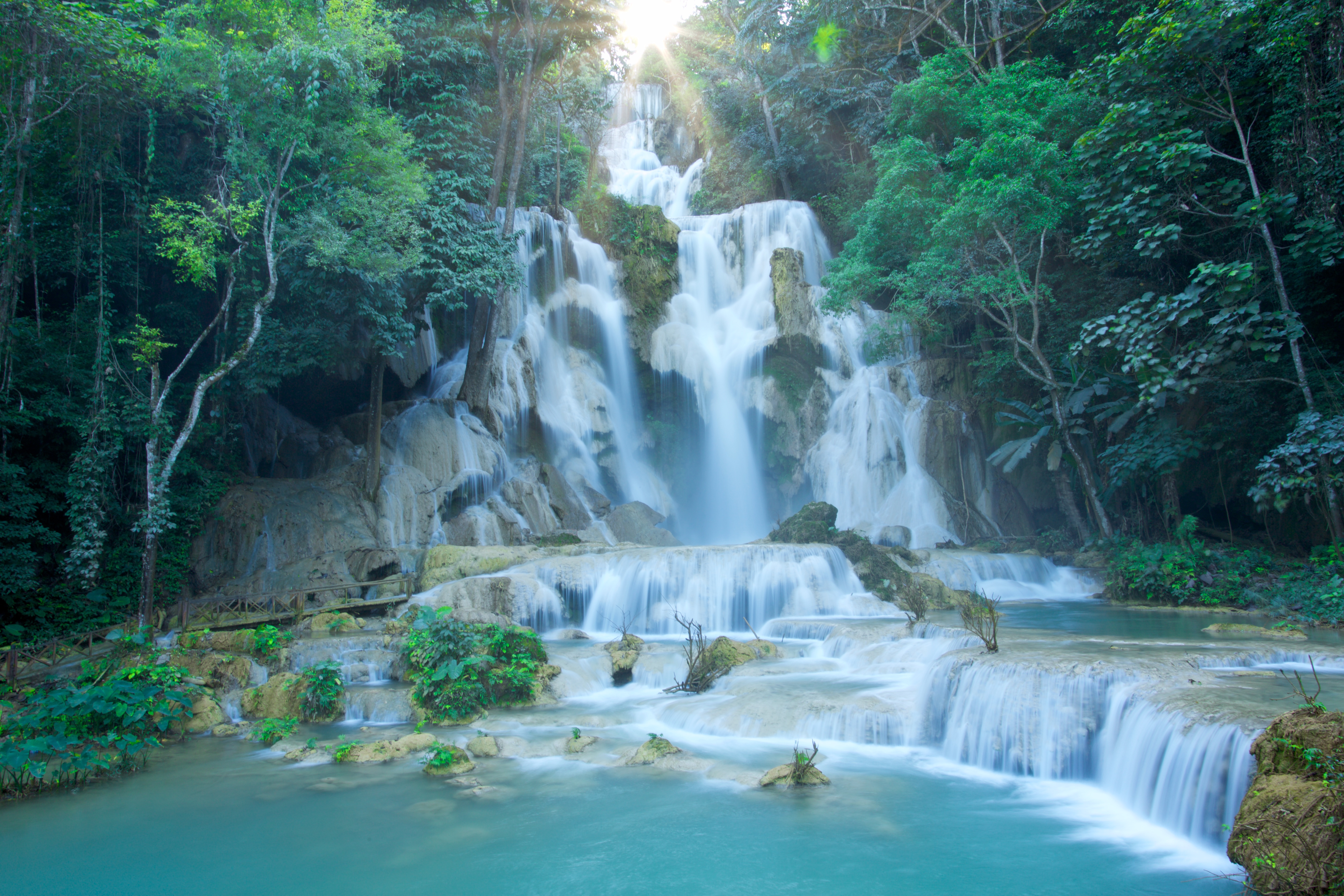 Laos Luang Prabang Waterfalls , HD Wallpaper & Backgrounds