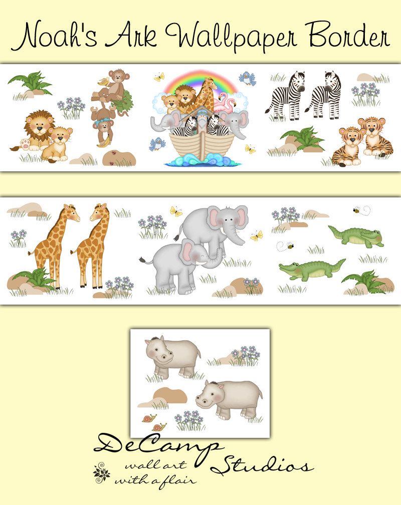 Noahs Ark Wallpaper - Noah's Ark Nursery Wallpaper Border , HD Wallpaper & Backgrounds
