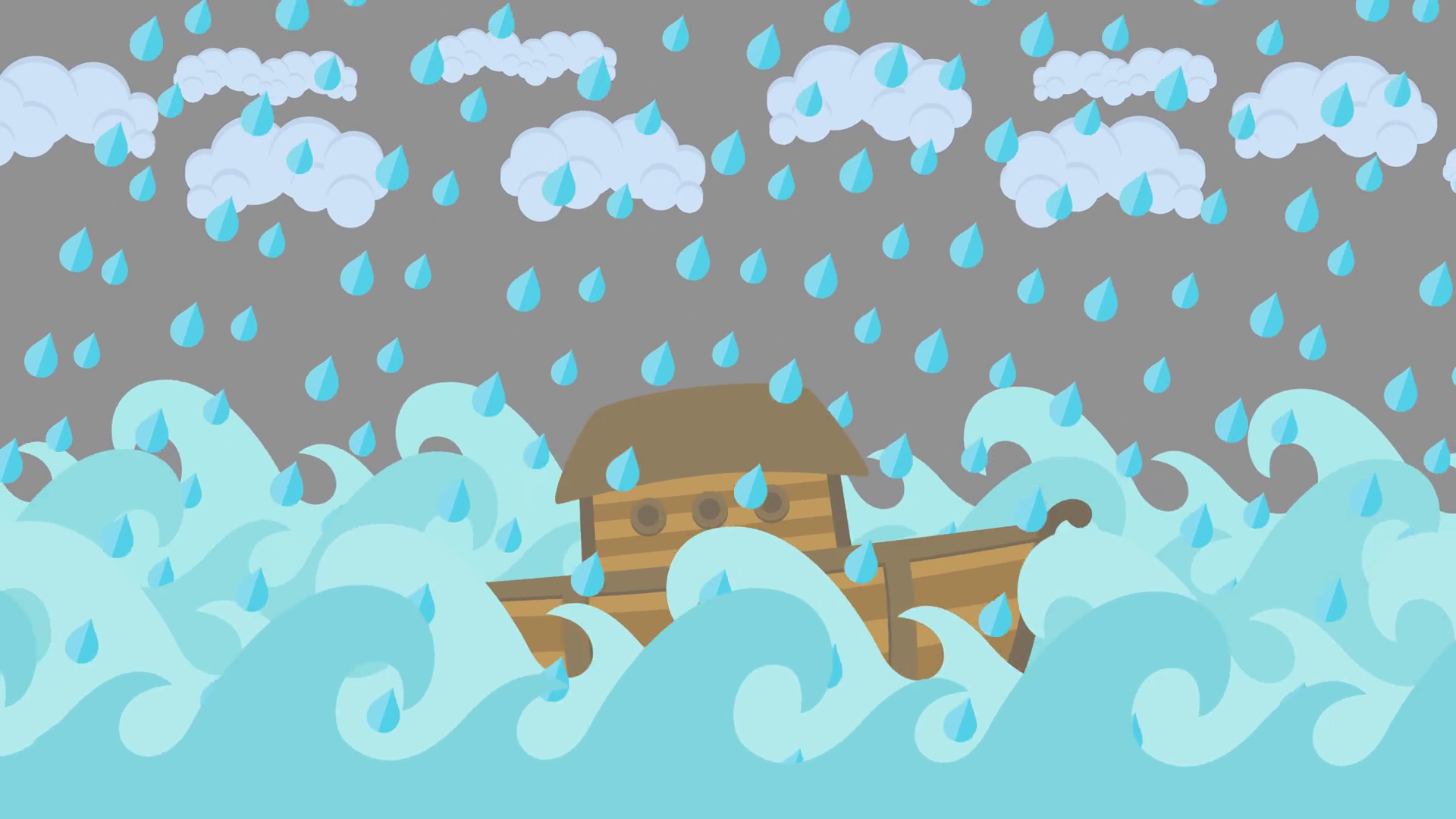 Noahs Ark Sailing In The Sea Under Rain On A Cloudy - Noah's Ark Rain , HD Wallpaper & Backgrounds